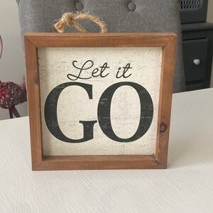 Let it GO Wood Rustic Distressed Farmhouse Wall Decor Accent Sign Disney Frozen